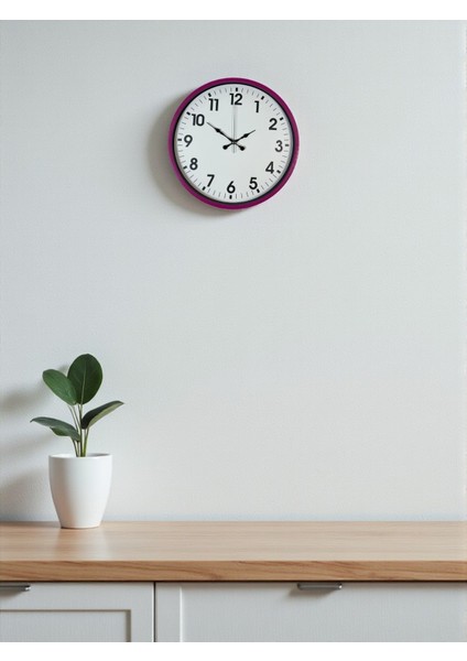 Zentime 36 cm Pembe Dekoratif Duvar Saati