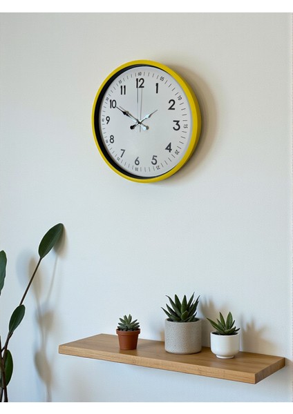 Zentime 36 cm Sarı Dekoratif Duvar Saati fırsatları