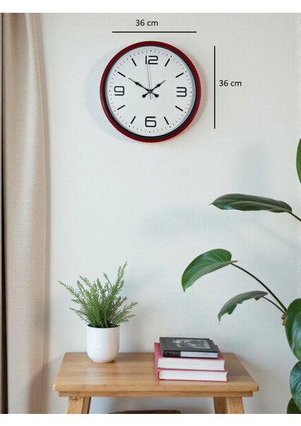 Zentime 36 cm Kırmızı Dekoratif Duvar Saati indirimleri