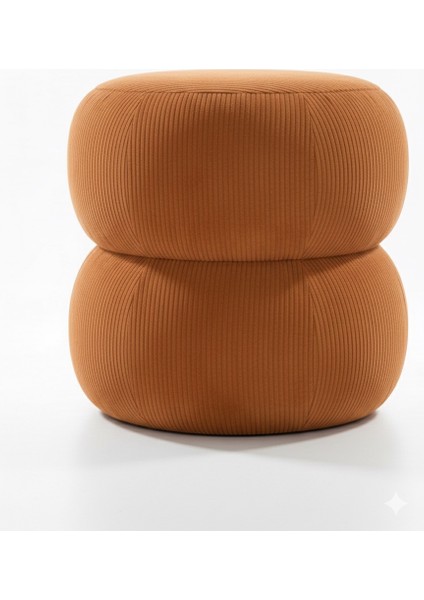 Ba'al Fitilli Kadife Yuvarlak Puf/yan Sehpa