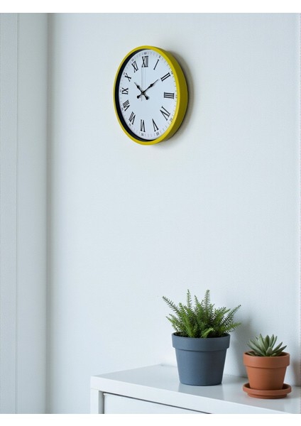 Zentime 36 cm Sarı Dekoratif Duvar Saati fırsatları