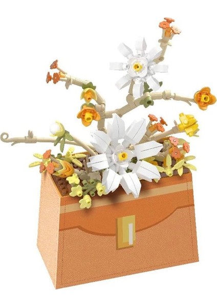 Bloom Boutique Çiçek Çanta Yapım Seti 232 Parça – Mini Blok Dıy Model – Çiçek Temalı Yapı Oyuncağı