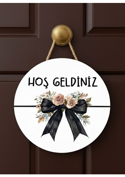 Hoşgeldiniz Kurdele Kapı Süsü Ahşap Mdf Uv Baskı Kapı Süsü fiyatları