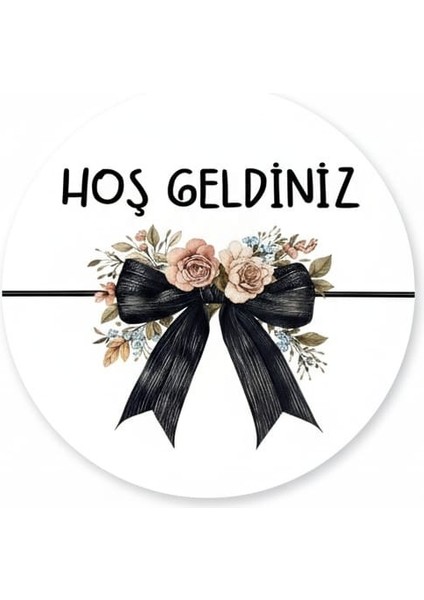 Hoşgeldiniz Kurdele Kapı Süsü Ahşap Mdf Uv Baskı Kapı Süsü modelleri