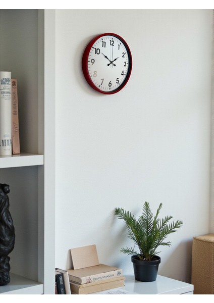 Zentime 36 cm Kırmızı Dekoratif Duvar Saati fırsatları
