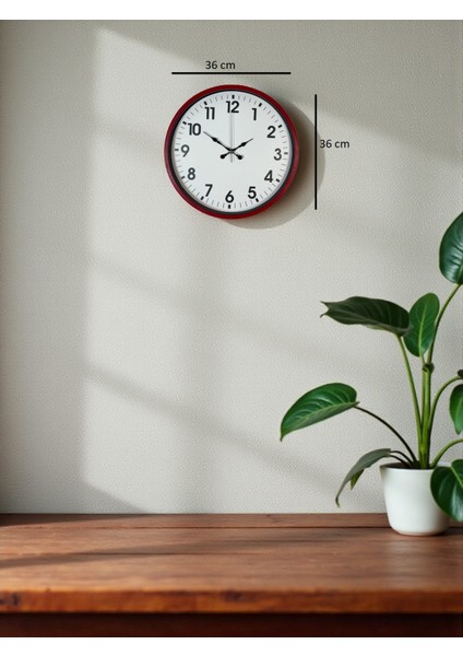 Zentime 36 cm Kırmızı Dekoratif Duvar Saati indirimleri