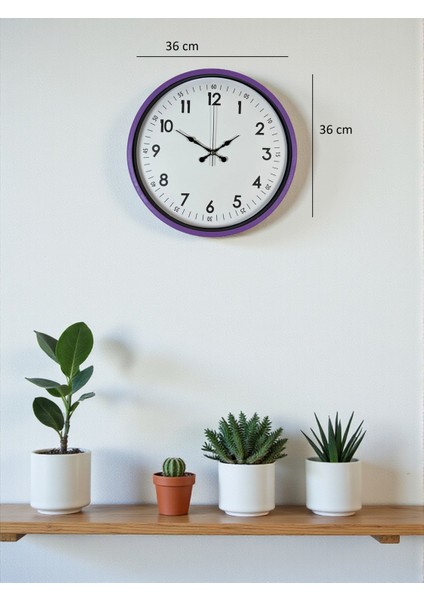 Zentime 36 cm Mor Dekoratif Duvar Saati indirimleri