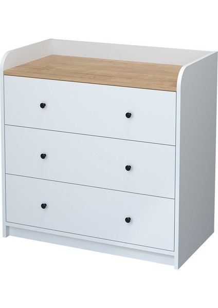 3 Çekmeceli Şifonyer 6 Bölmeli Şifonyer Dolap Yatak Odası Dolabı Begüm Safir Meşe Beyaz indirimleri