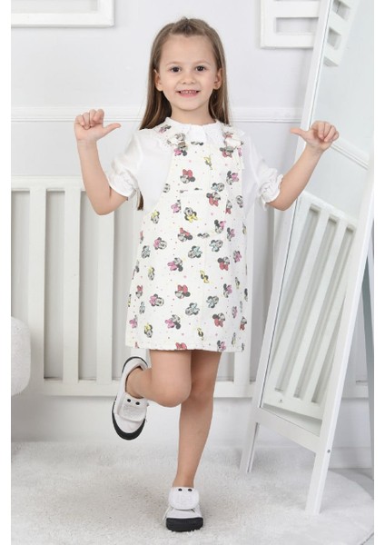 Kız Çocuk Beyaz Mickey Mouse Jile Elbise fiyatları