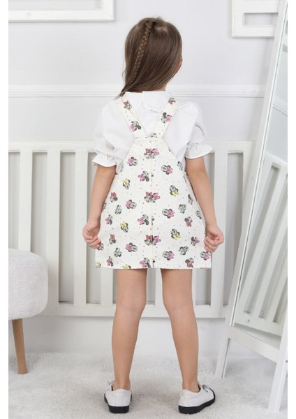 Kız Çocuk Beyaz Mickey Mouse Jile Elbise modelleri