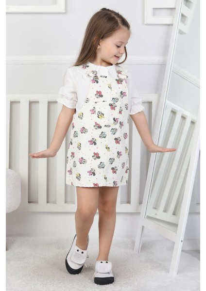 Kız Çocuk Beyaz Mickey Mouse Jile Elbise fırsatları