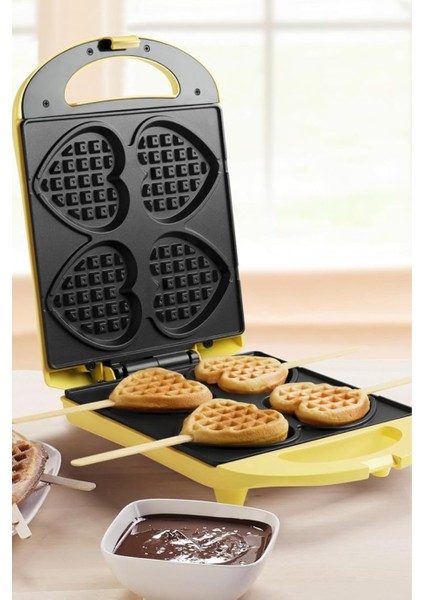 700W Stick Kalpli Waffle Maker Lüks Retro Waffle Makinesi