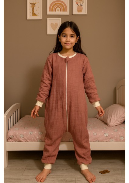 Uzun Kollu Penye Astarlı 4 Kat Müslin Uyku Tulumu (1.5 Tog) fiyatları