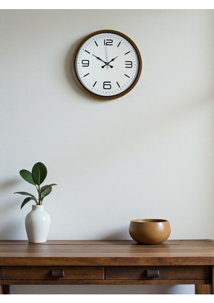 Zentime 36 cm Kahverengi Dekoratif Duvar Saati