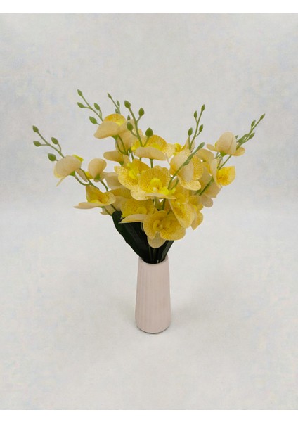 Dekoratif Zarif Sarı Yapay Orkide Demeti fiyatları