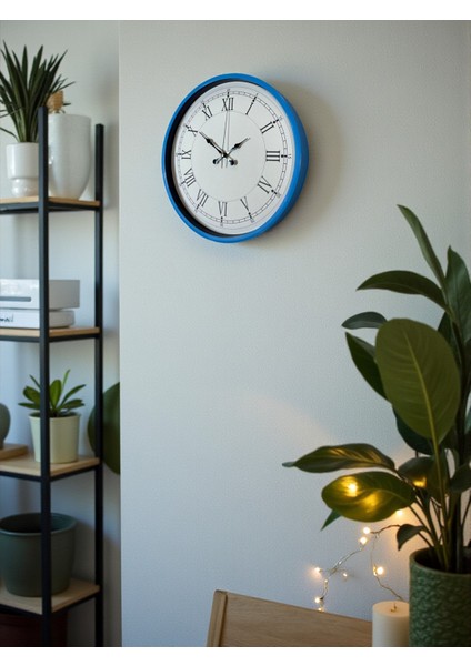 Zentime 36 cm Mavi Dekoratif Duvar Saati modelleri