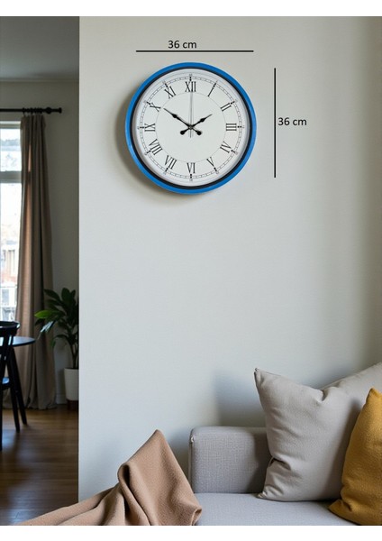 Zentime 36 cm Mavi Dekoratif Duvar Saati indirimleri
