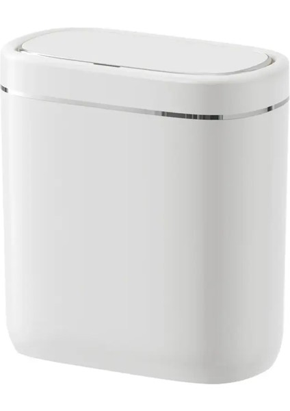 Kızılötesi Sensörlü Temassız Çöp Kutusu – Kapaklı 9 Litre Beyaz