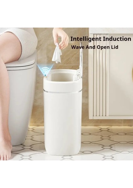 Kızılötesi Sensörlü Temassız Çöp Kutusu – Kapaklı 9 Litre Beyaz modelleri