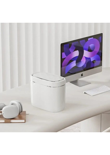 Kızılötesi Sensörlü Temassız Çöp Kutusu – Kapaklı 9 Litre Beyaz fırsatları