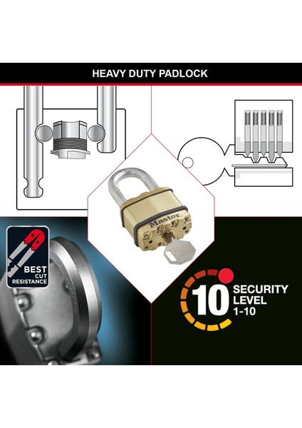 Ağır Hizmet Tipi Asma Kilit [tuş Kilidi] [lamine Çelik] [hava Koşullarına Dayanıklı] M15 modelleri