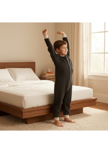 Uzun Kollu Penye Astarlı 4 Kat Müslin Uyku Tulumu (1.5 Tog)