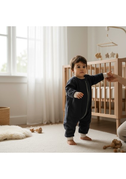 Uzun Kollu Penye Astarlı 4 Kat Müslin Uyku Tulumu (1.5 Tog) fiyatları