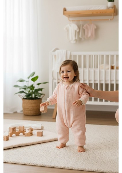 Uzun Kollu Penye Astarlı 4 Kat Müslin Uyku Tulumu (1.5 Tog) fiyatları