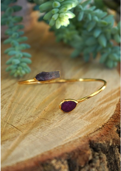 Doğal Taş Ametist ve Yakut Ayarlanabilir Helen Bileklik fiyatları