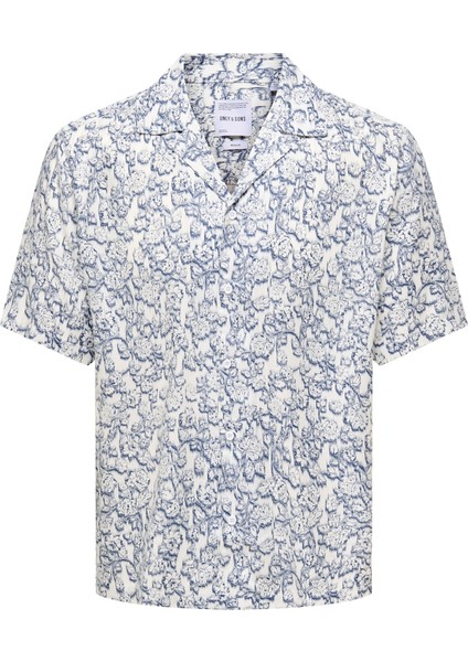 Onsdash Lıfe Reg Aop Ss Resort Shırt Erkek Beyaz Gömlek - 22032733