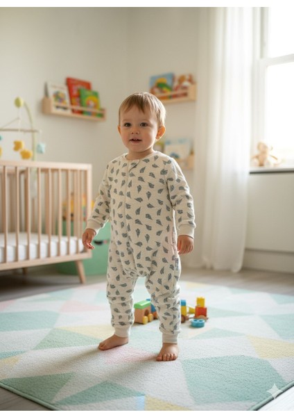 Uzun Kollu Penye Astarlı 4 Kat Müslin Uyku Tulumu (1.5 Tog)