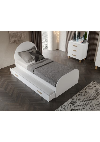 Yavru Yataklı Bohem Cocuk Odası Takımı Tamamı Mdf Beyaz 4 Parça modelleri