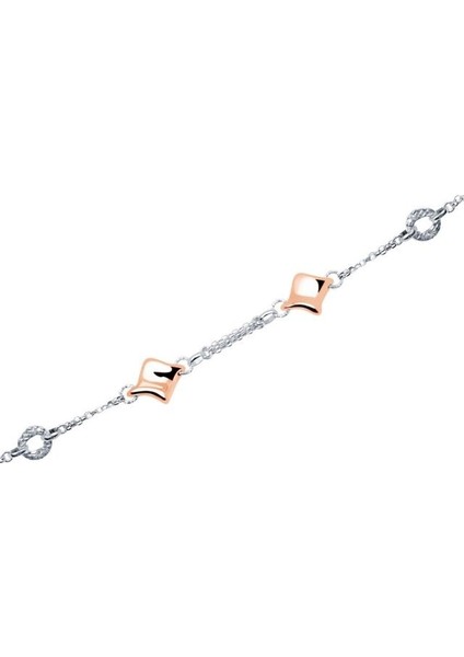 14 Ayar Beyaz-Rose Altın Hallow Bileklik