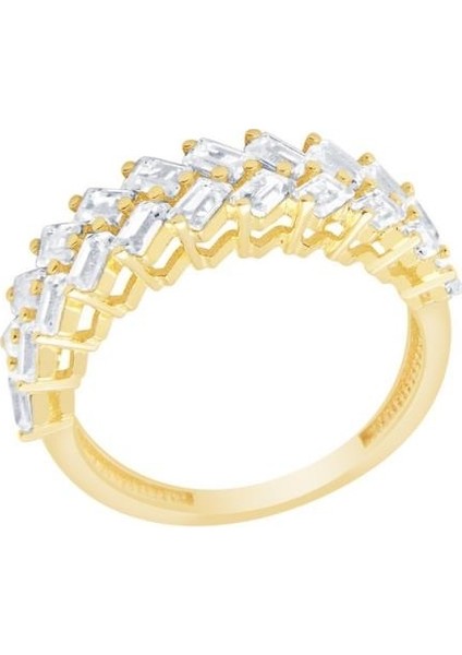 - Altın 14 Ayar Baget Taşlı Yüzük