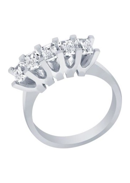 Diamond Line Gülaylar Altın 14 Ayar Baget Beştaş Yüzük