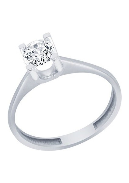 Beyaz Altın 14 Ayar Tektaş Yüzük modelleri