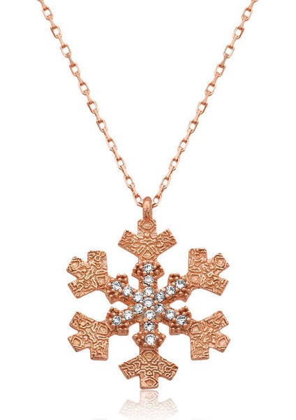 Gümüş Kar Tanesi Bayan Kolye