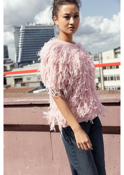 Püsküllü Triko Kazak