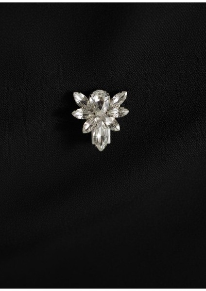 Zirkon Görünümlü Kristal Taşlı Broş