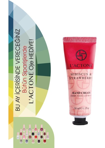 Hibiscus & Strawberry Hand Cream 30 ml / El Kremi - 1 Adet Oje Hediyeli fiyatları