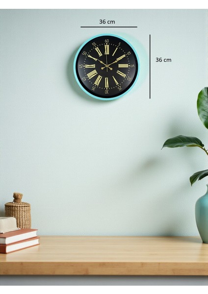 Zentime 36 cm Turkuaz Dekoratif Duvar Saati indirimleri
