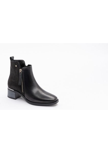 30027 Kadın Fantazi Bot Siyah Deri ve Süet Küçük Toka Detaylı fırsatları