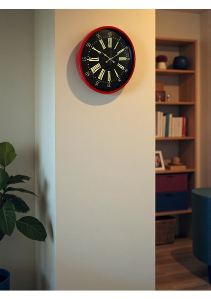 Zentime 36 cm Kırmızı Dekoratif Duvar Saati modelleri