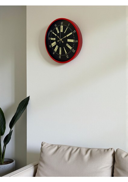 Zentime 36 cm Kırmızı Dekoratif Duvar Saati fırsatları