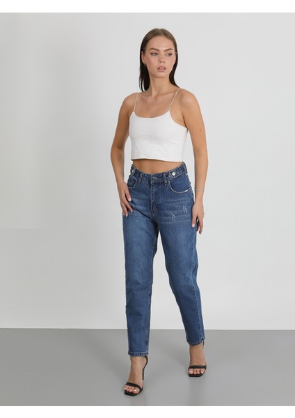 Tokalı Mom Jeans Pantolon fiyatları