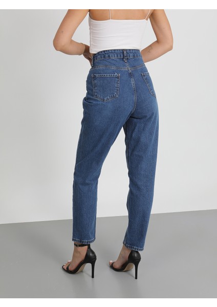 Tokalı Mom Jeans Pantolon indirimleri