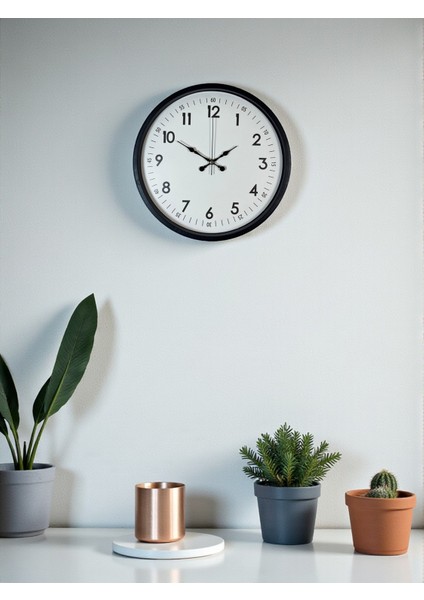Zentime 36 cm Siyah Dekoratif Duvar Saati