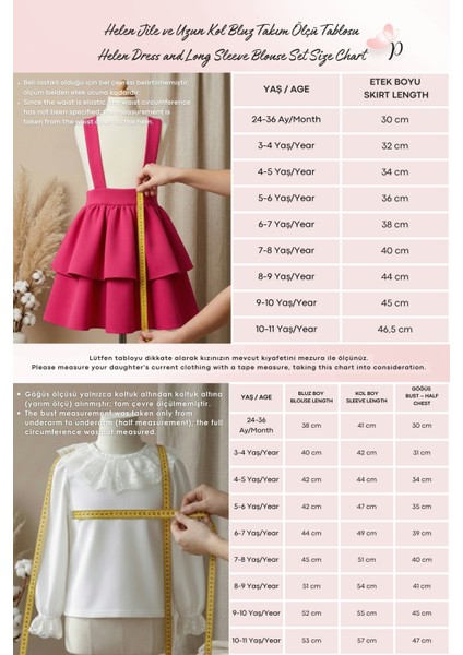 Kız Çocuk Helen Pembe Askılı Kat Kat Bağlama Jile Elbise Dantel Detay Ekru Uzun Kollu Bluz Takım