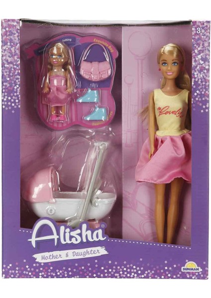 Alisha Anne ve Kız Mutlu Gezinti Oyun Seti – Elbiseli Alisha Bebek ve Bebek Arabalı Puset modelleri