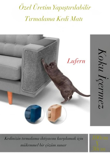 Özel Üretim Yapıştırılabilir Kedi Tırmalama Matı Koku Içermez Mobilya Koltuk Koruma Hızlı Kuruma